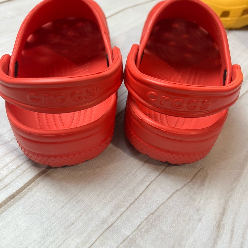 2 pair Crocs Red and Yellow Clogs M5 W7 - Picture 7 of 16